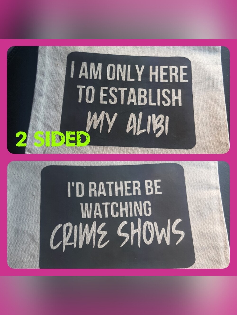 True Crime Funny Cosmetic bag Canvas 11x8.5